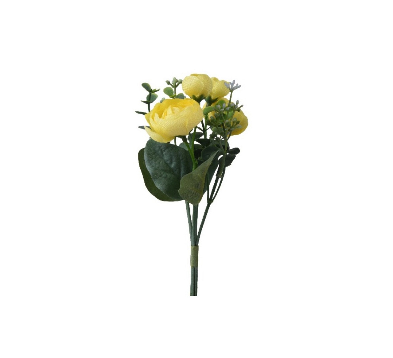 Floare artificiala Ranunculus, Decoris, 12 x 4 x 23 cm, poliester, galben - imagine 3